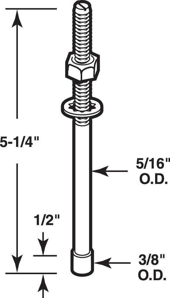 Barra guía superior para puerta plegable Prime-Line 14 cm 55/8 pulgadas