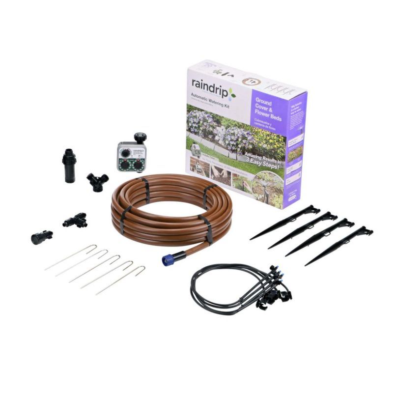 Kit de riego por goteo Raindrip SDGCBHP Timer de 200 pies cuadrados