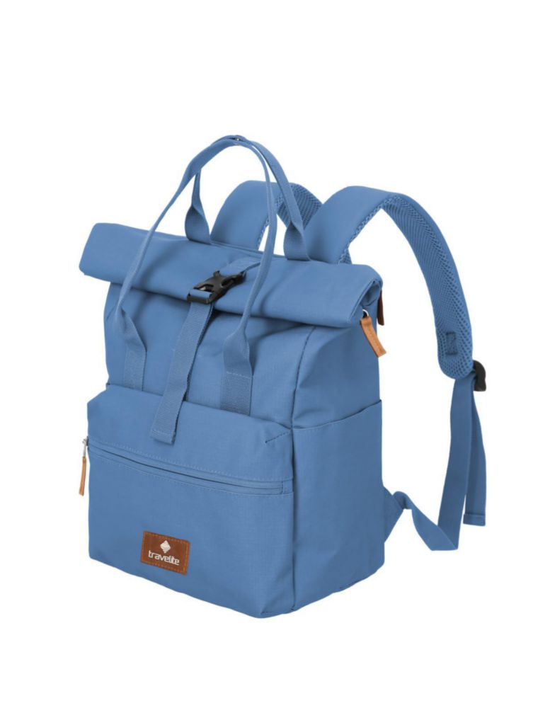 Mochila travelite 37‑46 cm 14 L Denim con cierre enrollable para portátil de 14 pulgadas