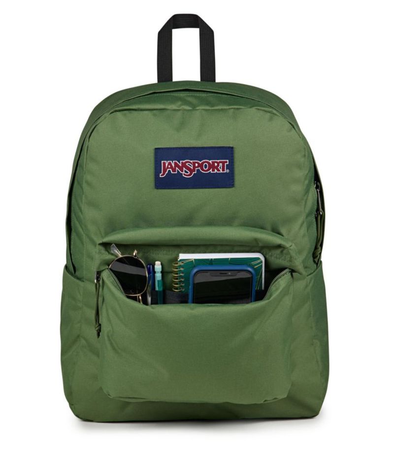 Mochila JanSport Superbreak duradera y ligera color verde
