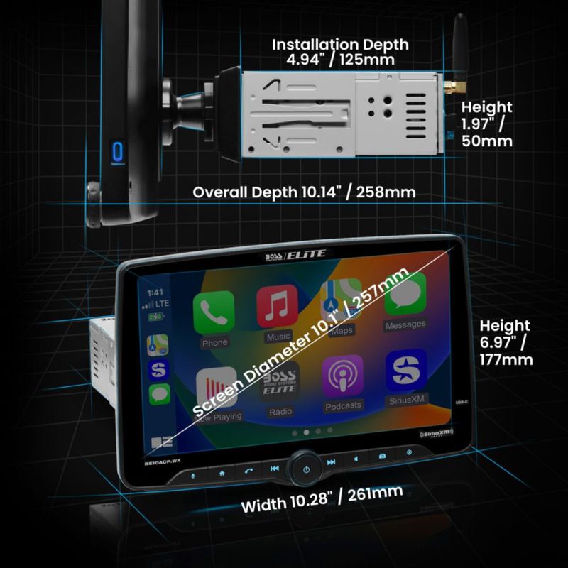 Sistema estéreo para coche BOSS Audio Systems Elite BE10ACP.WX 10.1"