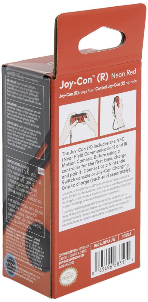 Nintendo Joy-Con (R) Rojo neón para Nintendo Switch