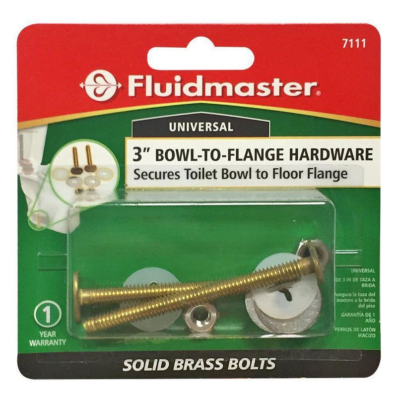 Pernos universales Fluidmaster 7111 de latón para cuenco a piso 3 pulgadas