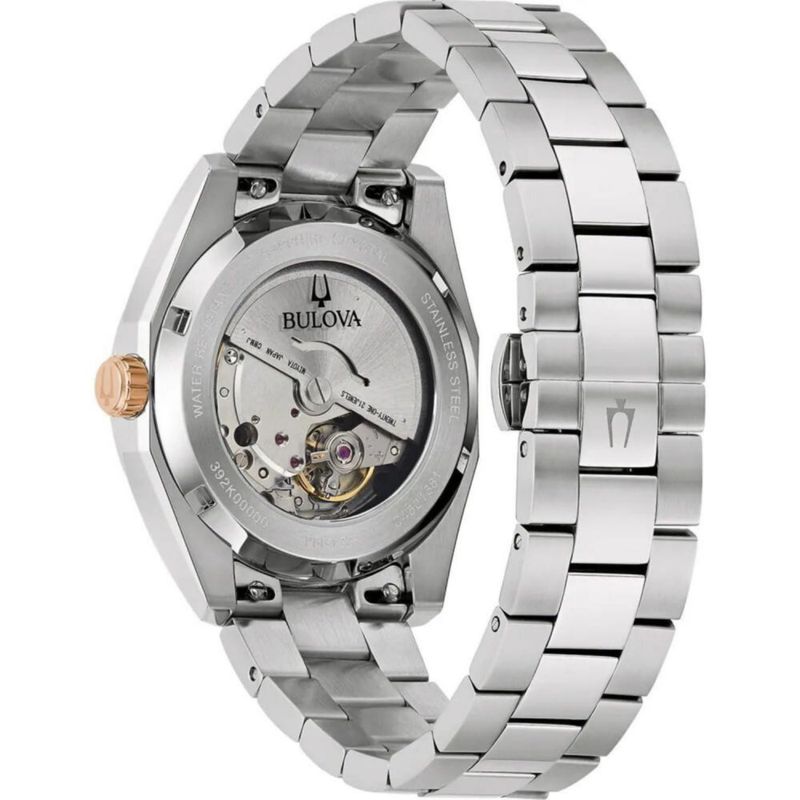 Reloj Bulova 98B422 automático de acero inoxidable color burdeos de 39 mm