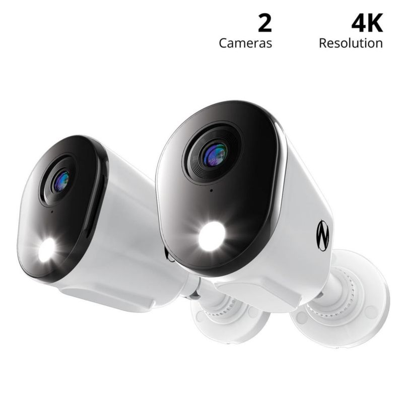 Cámara de seguridad Night Owl Add On con cable audio bidireccional 4K HD paquete de 2 unidades