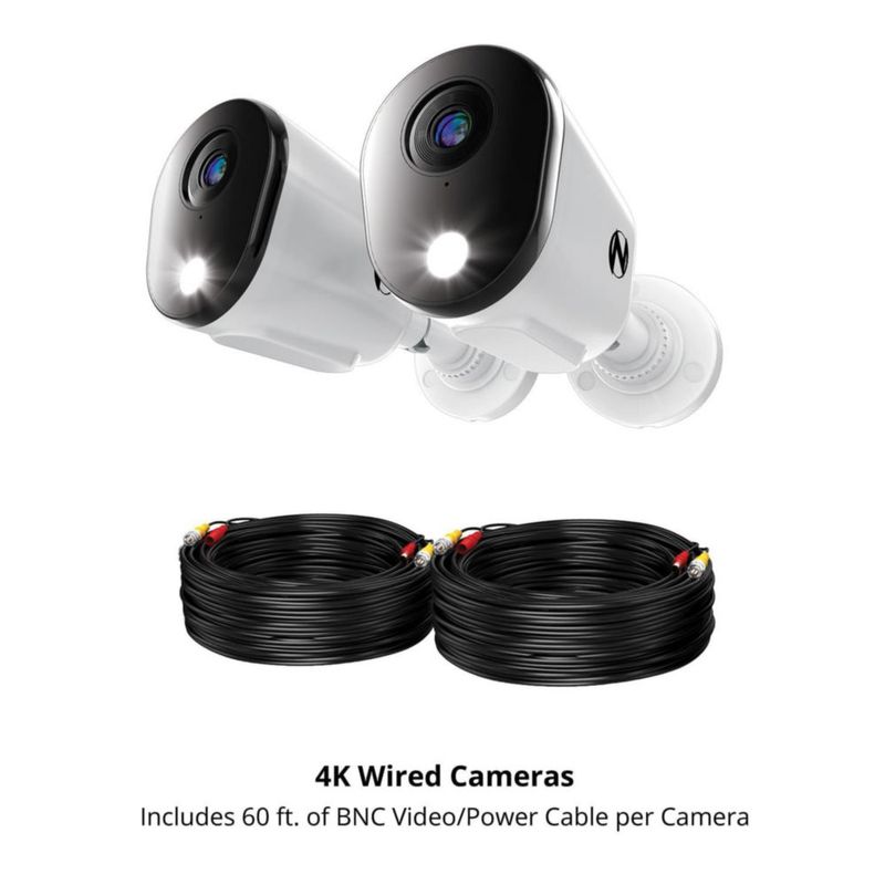 Cámara de seguridad Night Owl Add On con cable audio bidireccional 4K HD paquete de 2 unidades