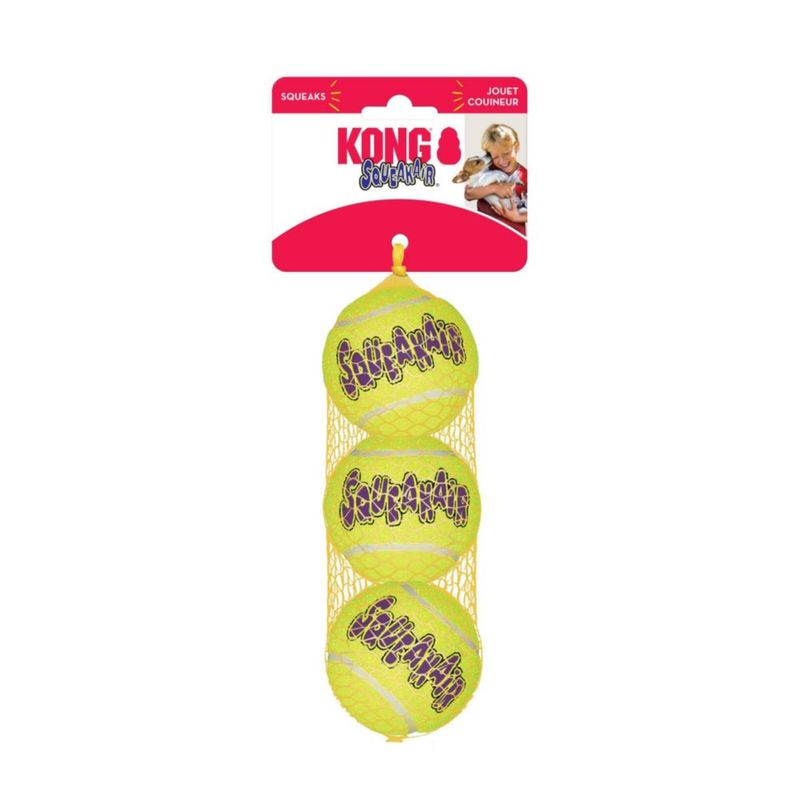 Bolas Squeakair KONG para Perro – Pack de 3 (tamaño mediano)