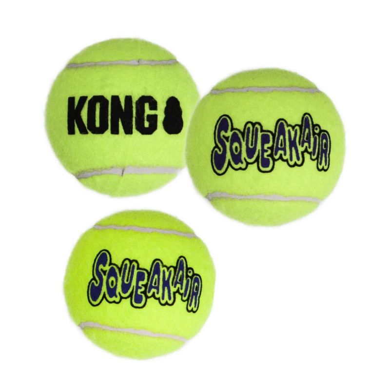 Bolas Squeakair KONG para Perro – Pack de 3 (tamaño mediano)
