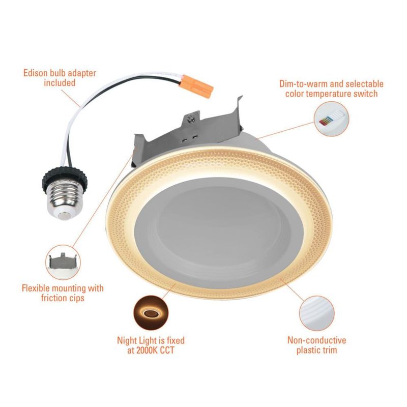Luminaria HALO RL moldura LED de 4 pulgadas 700 lúmenes CCT seleccionable