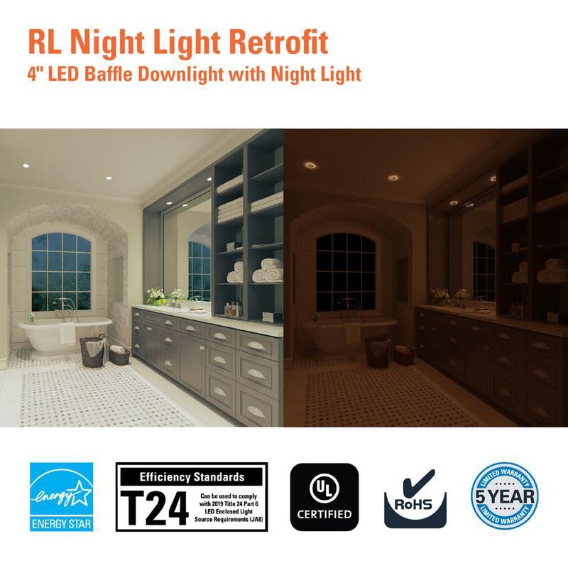Luminaria HALO RL moldura LED de 4 pulgadas 700 lúmenes CCT seleccionable