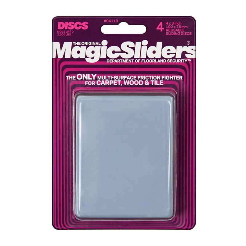 Furniture Sliders Magic Sliders de 4 x 3 pulgadas color gris pesado paquete de 4