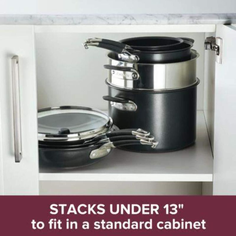 Juego de utensilios de cocina Anolon SmartStack anodizado duro 10 piezas negro