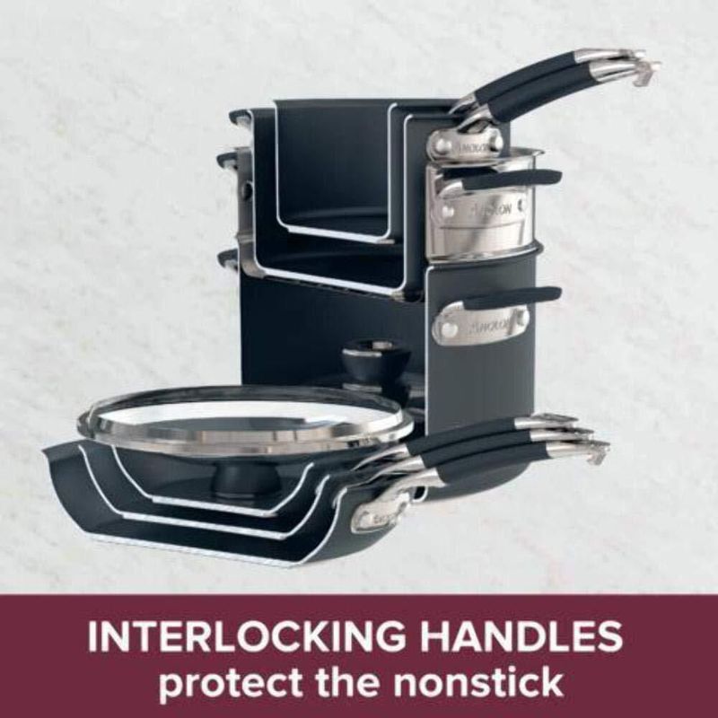 Juego de utensilios de cocina Anolon SmartStack anodizado duro 10 piezas negro
