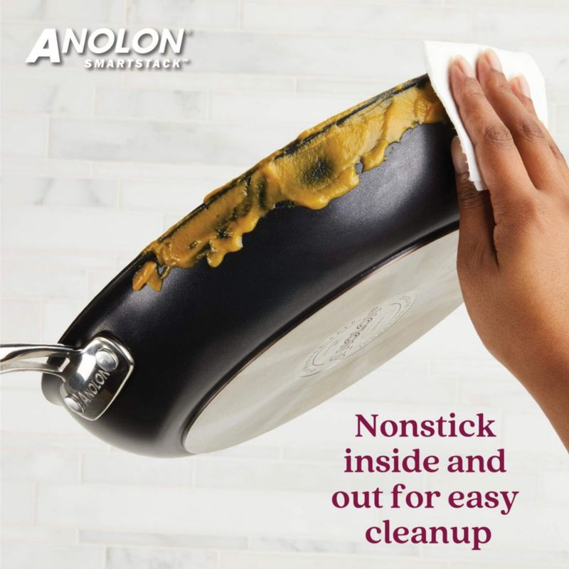 Juego de utensilios de cocina Anolon SmartStack anodizado duro 10 piezas negro