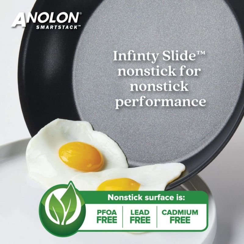 Juego de utensilios de cocina Anolon SmartStack anodizado duro 10 piezas negro