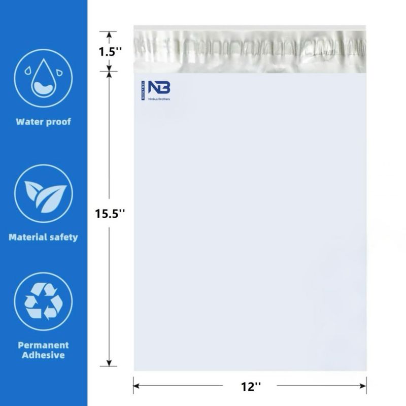 Sobres de Polietileno Nimbus Brothers 38x40 cm Pack de 100 Blanco