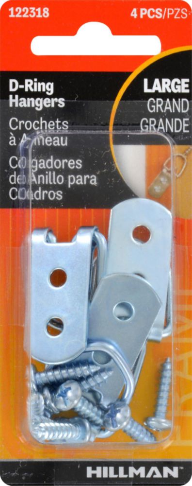 Colgador de fotos Hillman 122318 con anillo en D grande de acero zincado