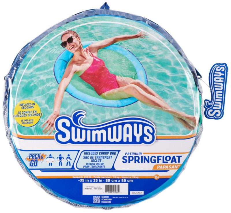 Tumbona de piscina SwimWays Spring Float Premium Papasan para adultos