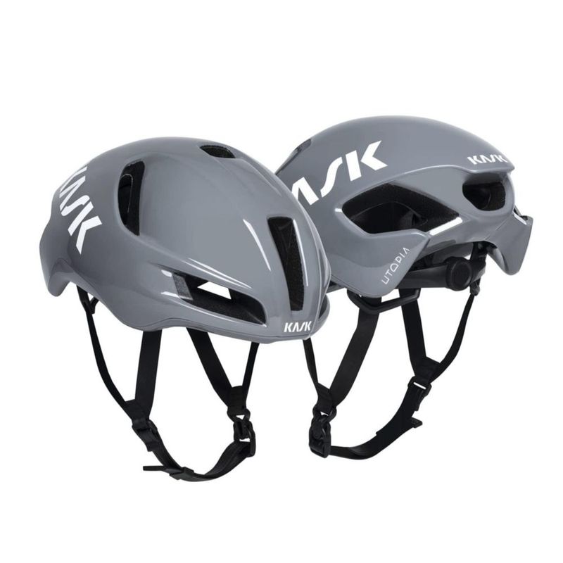Casco aerodinámico Kask Utopia Y para ciclismo de carretera color gris tamaño pequeño