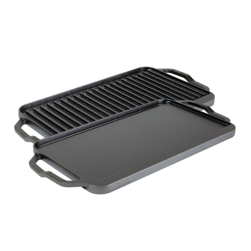 Grill Griddle Lodge 195 x 10 pulgadas hierro fundido reversible fabricado en EE. UU.