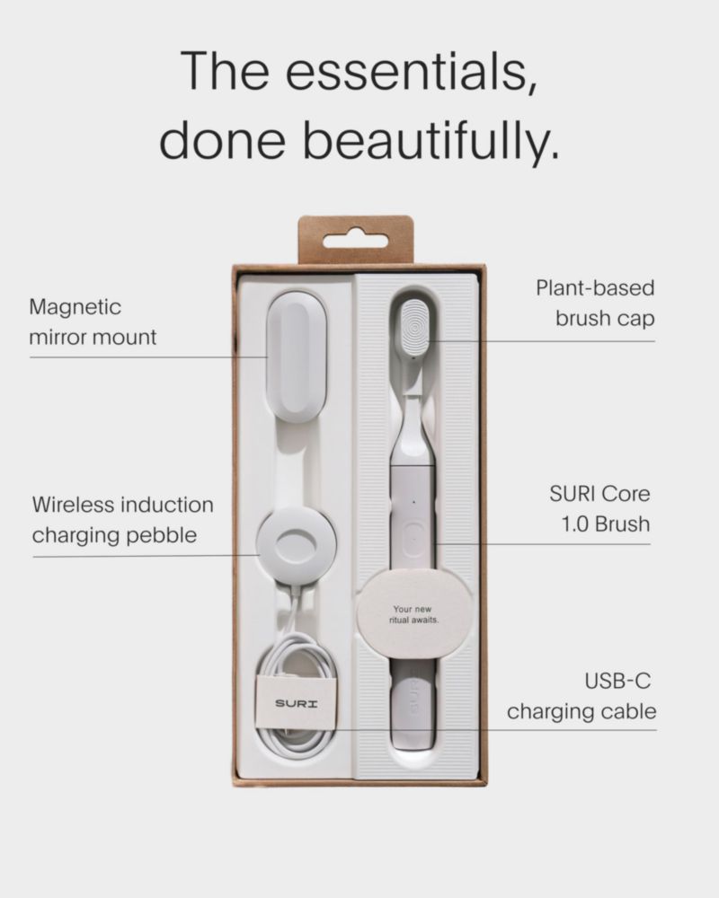 Cepillo de dientes eléctrico SURI Core Sonic gris con sensor de presión