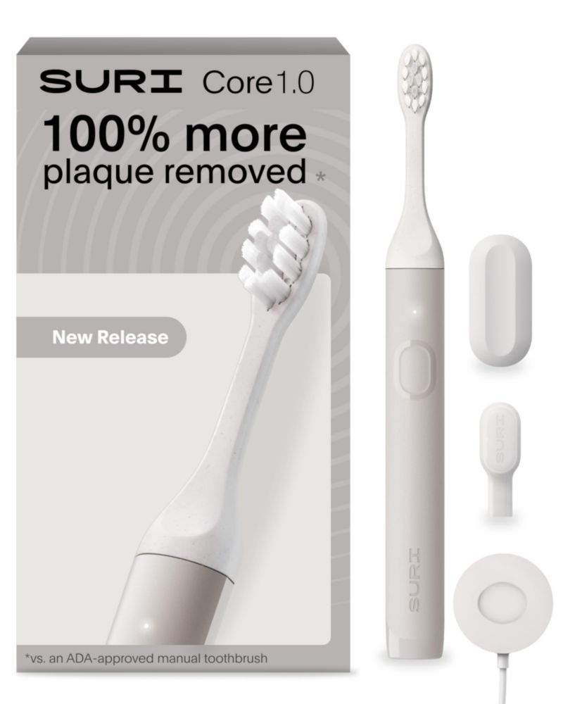 Cepillo de dientes eléctrico SURI Core Sonic gris con sensor de presión