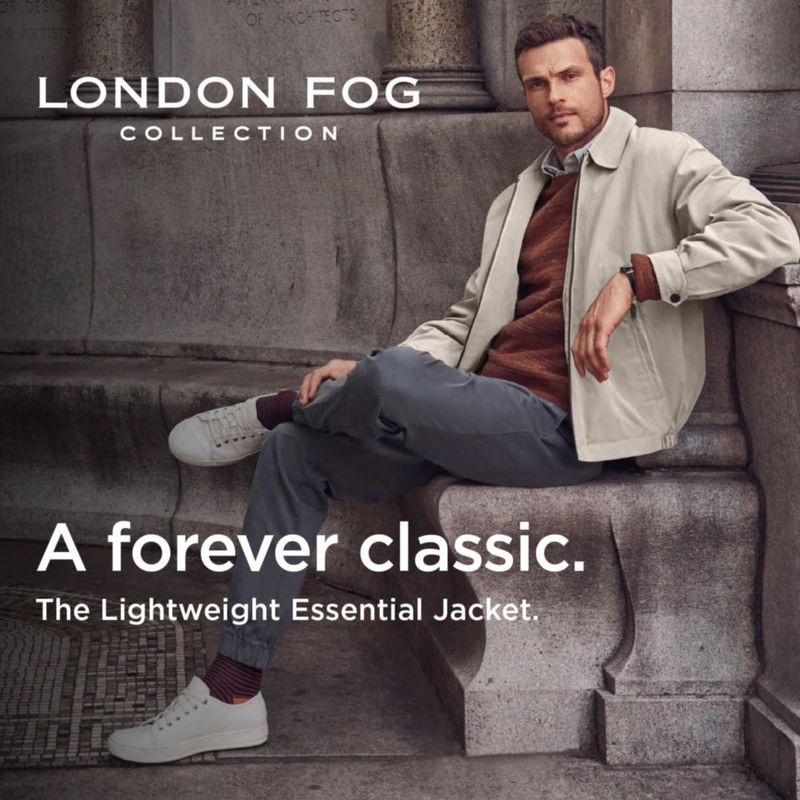 Chaqueta de Golf London Fog para Hombre Cierre Frontal Color Auburn