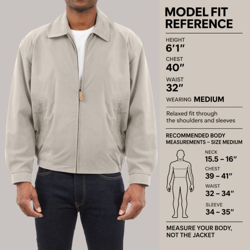 Chaqueta de Golf London Fog para Hombre Cierre Frontal Color Auburn