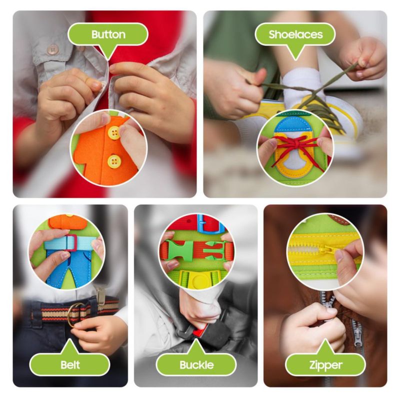 Libro Interactivo Montessori HumorPlay de 8 Páginas para Niños de 3 Años en Adelante