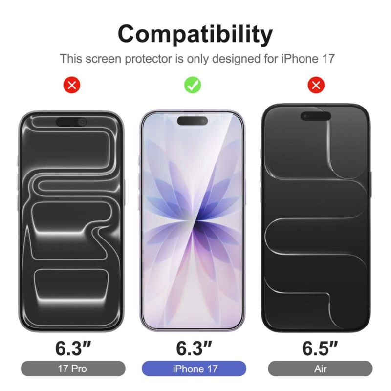 Protector de pantalla NEW'C para iPhone 17 de 63" + cámara
