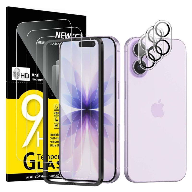 Protector de pantalla NEW'C para iPhone 17 de 63" + cámara