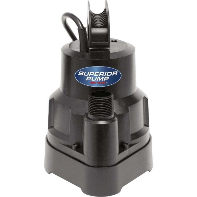 Bomba de agua Superior Pump 91016 1/6 HP exenta de aceite negra