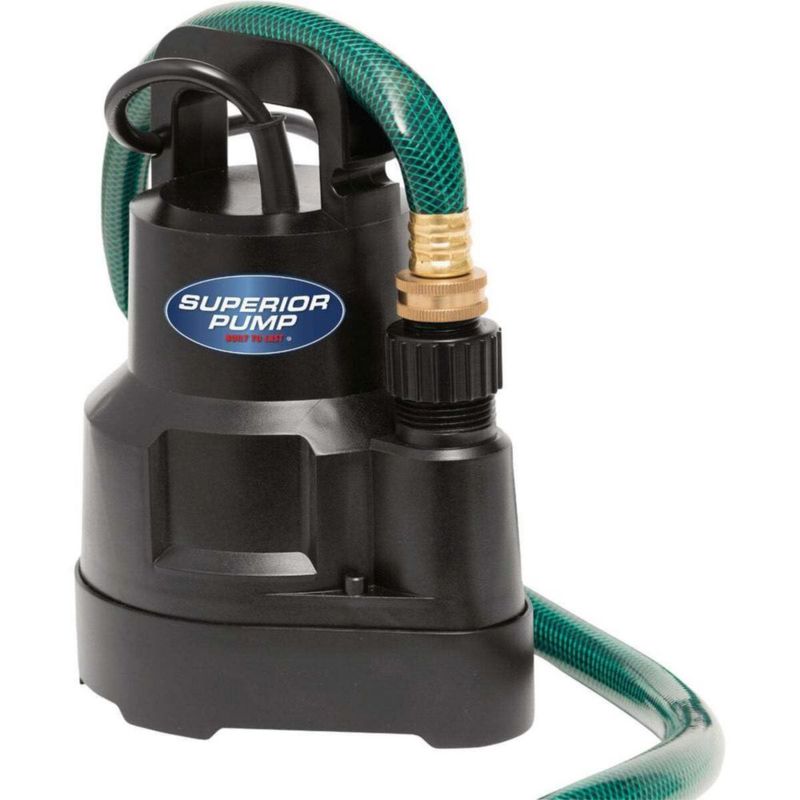 Bomba de agua Superior Pump 91016 1/6 HP exenta de aceite negra