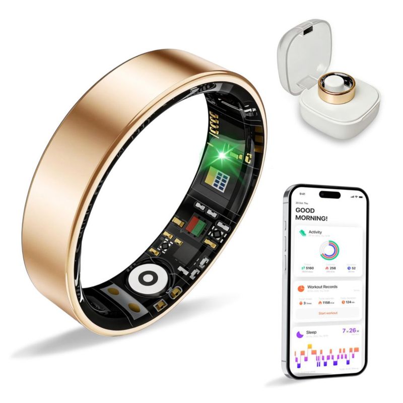 Anillo Inteligente BIEMHA Rastreador de Salud IP68 Impermeable en Oro Rosa