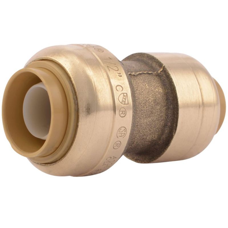 Acoplamiento reductor SharkBite conector a presión de latón de 3/8 x 1/2 pulgadas