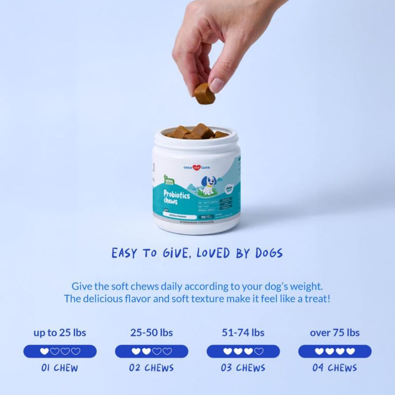 Probióticos para Perro Coco and Luna – 90 Gominolas Sabor Pollo