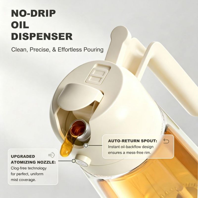 Botella Pure Future 470 ml Pulverizador y Dispensador de Aceite de Oliva