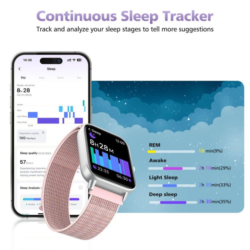 Reloj Inteligente Hingso 185" con Bluetooth y Llamadas Fitness