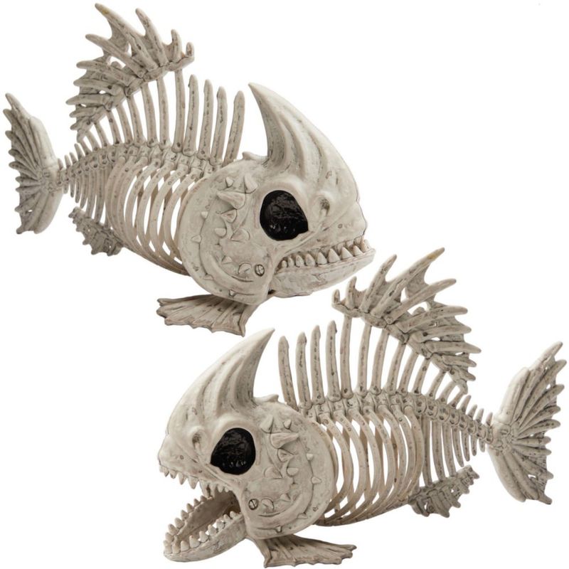 Figurita JOYIN 24 cm Esqueleto de Pez Decorativo – 2 piezas