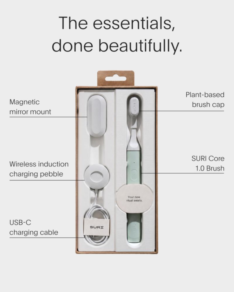 Cepillo de dientes eléctrico SURI Core Sonic verde batería de 4 semanas
