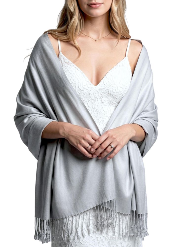 Bufanda Pashmina Achillea 183 cm x 69 cm Gris Plateado