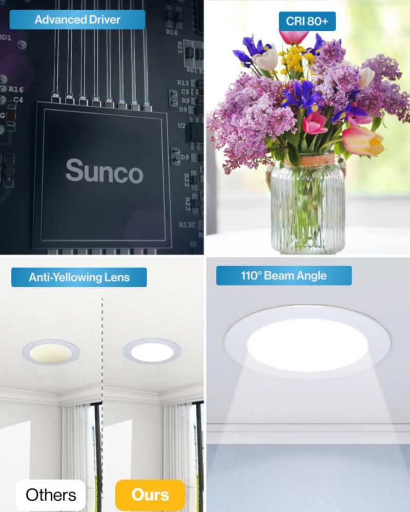 Luz empotrada LED Sunco Lighting 10 cm regulable 24 unidades