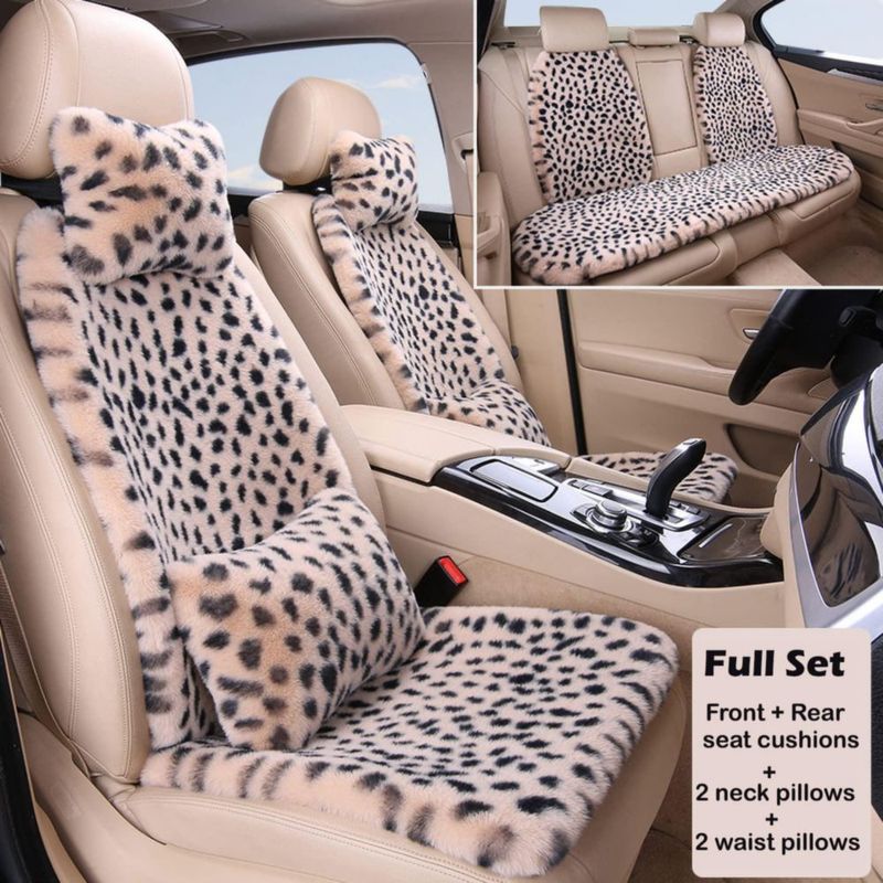 Fundas de asiento seemehappy Leopardo completo Beige