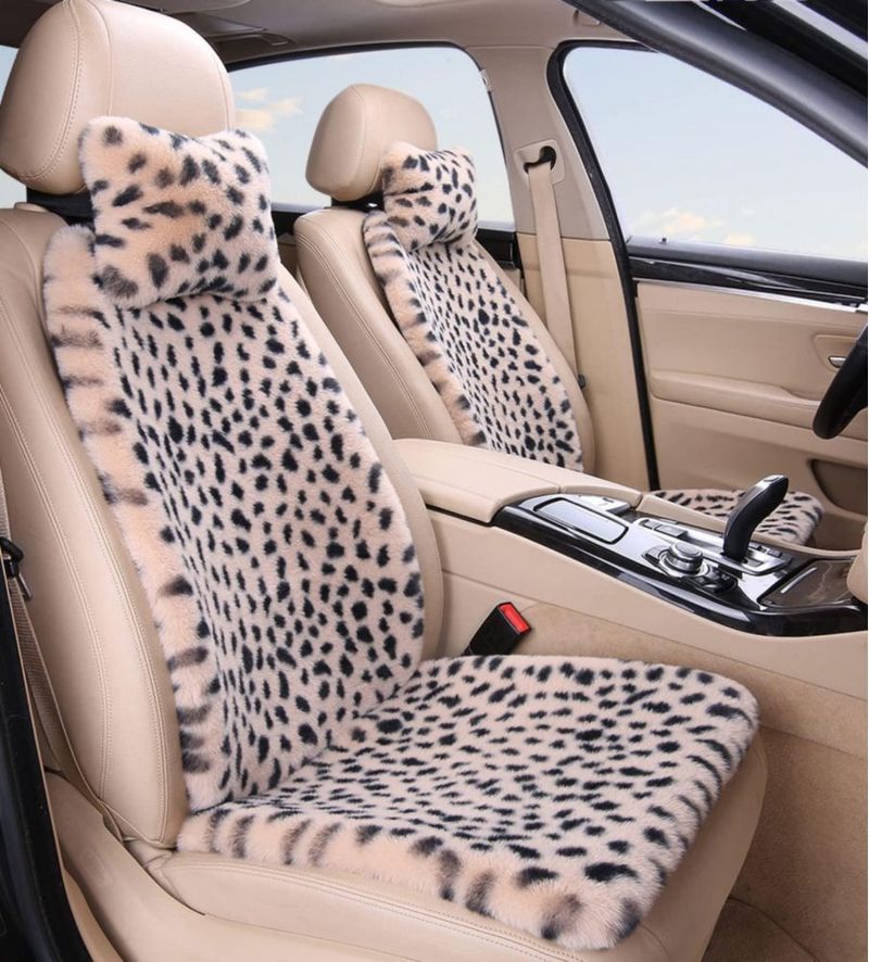 Fundas de asiento seemehappy Leopardo completo Beige