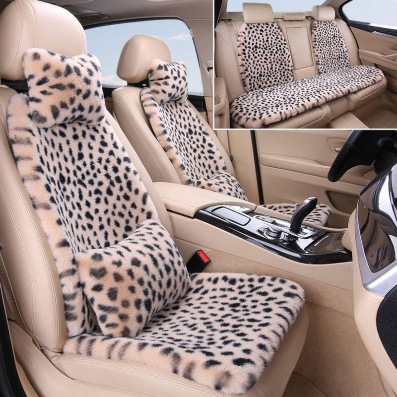 Fundas de asiento seemehappy Leopardo completo Beige