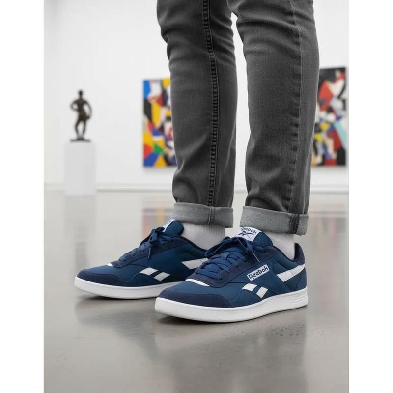 Tenis reebok hombre caballero casual azul court advance canvas