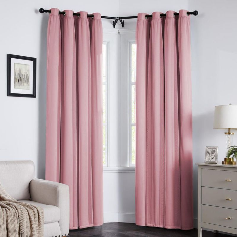 Cortina Swandream 244 cm Rosa Opaca Doble Capa