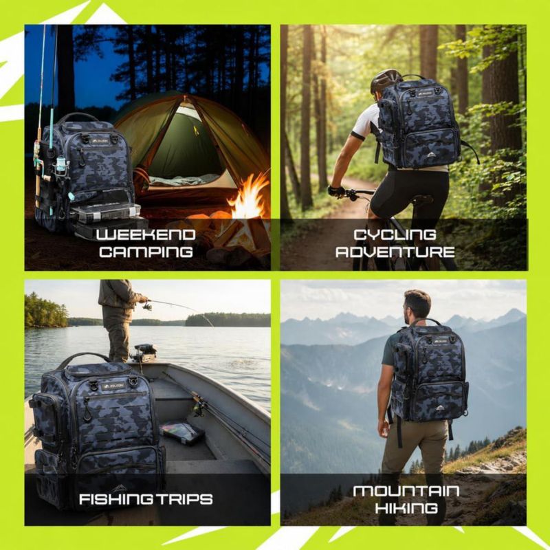 Mochila de Pesca Zaloom 40L Impermeable con Cajas de Aparejo