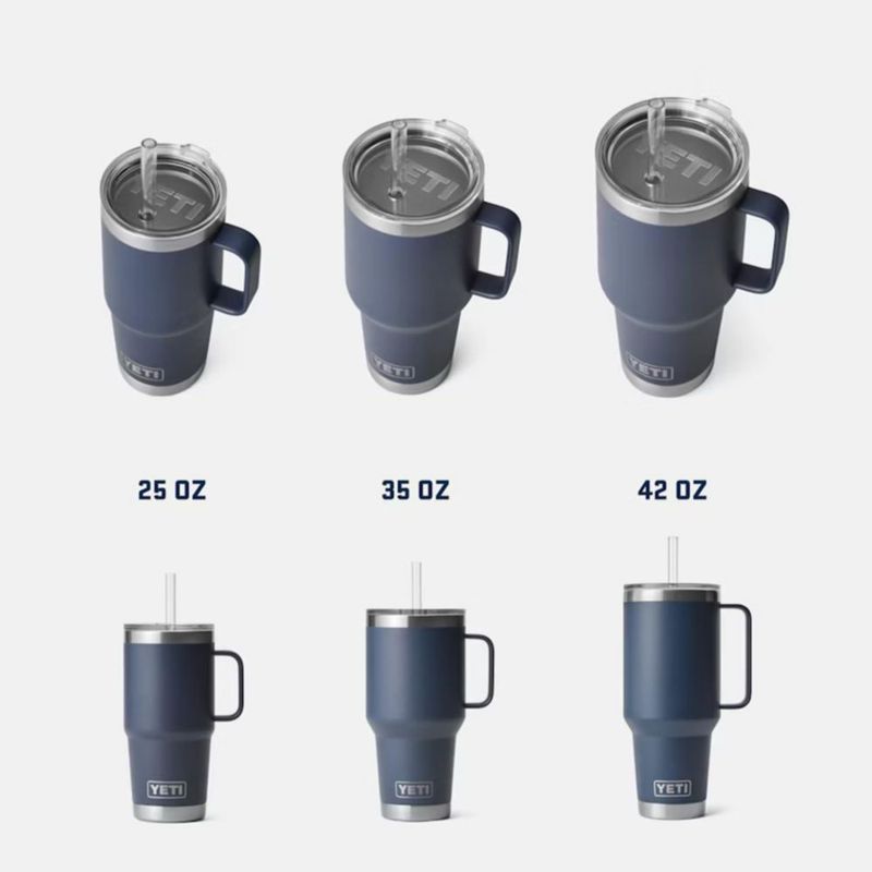 Taza YETI Rambler de 1 litro con tapa de pajita aislada al vacío inoxidable