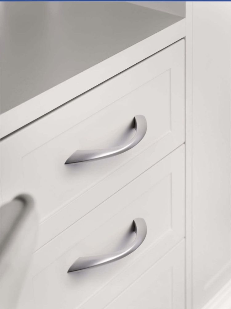 Tiradores de armario JIASENBAO 96 mm Arco Plateado - Pack de 10